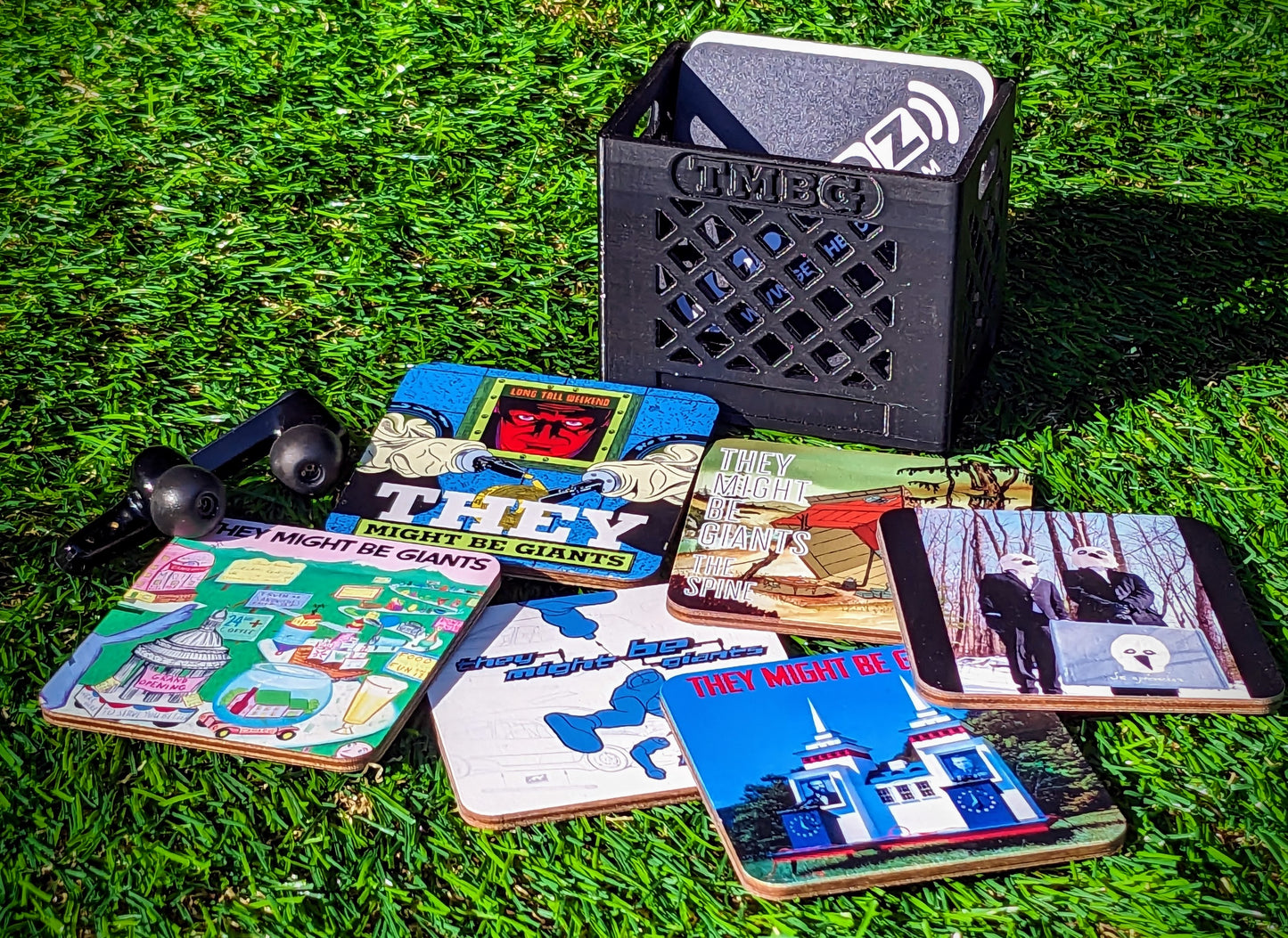 Custom Goodz cards in a mini milk crate